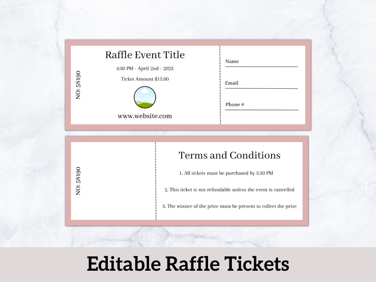 Boletos de rifa, tarjeta de rifa, plantilla de recaudación de fondos ...