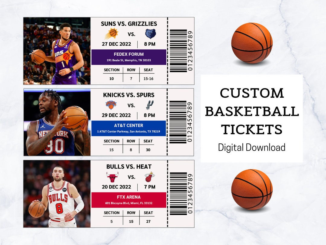 Custom NBA Basketball Ticket - Peach Twists