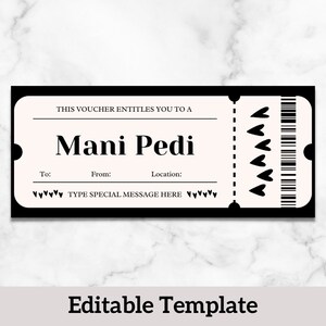 Mani Pedi Voucher, Manicure Coupon, Pedicure Nails Gift Certificate ...