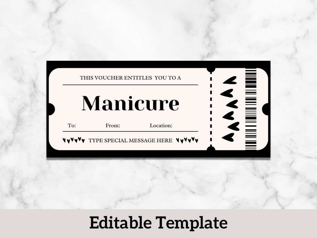 Manicure Voucher Template Manicure Coupon Printable Nails Gift manicure-voucher-template-manicure-coupon-printable-nails-gift