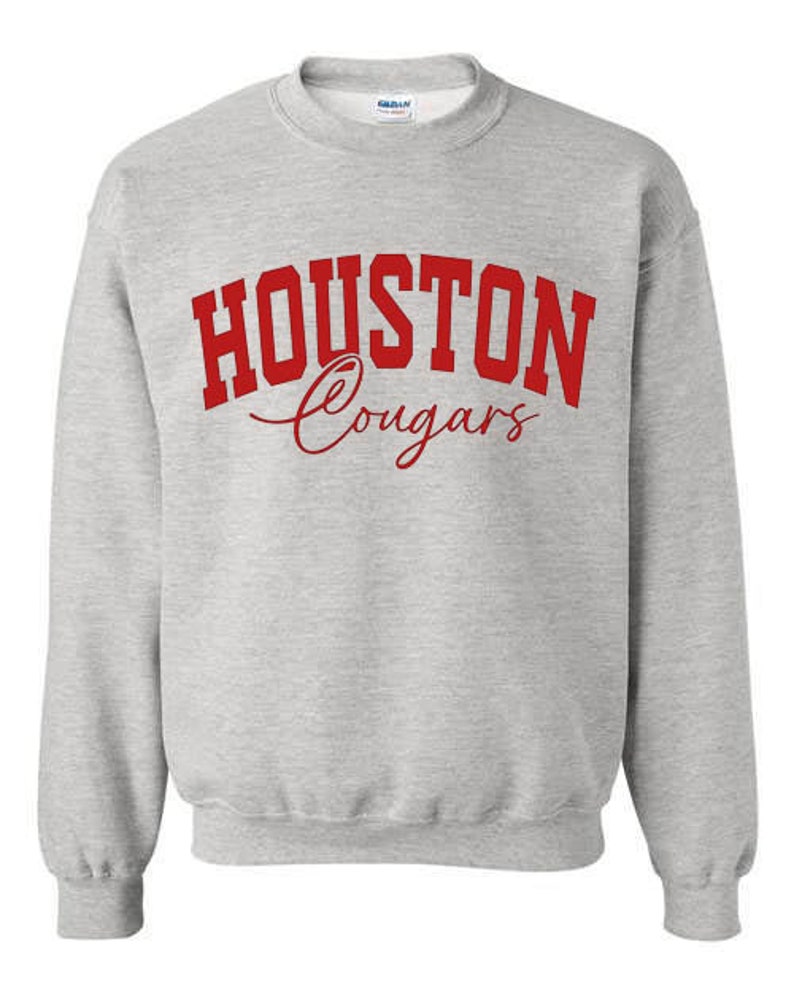 Houston Sweatshirt, Cougars Shirt Crewneck, Houston Cougars Sweatshirt