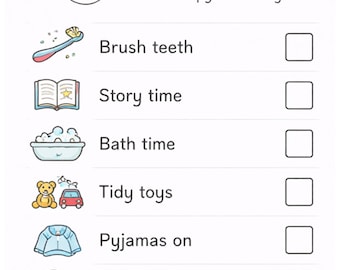 Tabla de rutinas para dormir con baches para niños / Rutina nocturna imprimible / Lista de verificación para noches tranquilas (descarga instantánea)