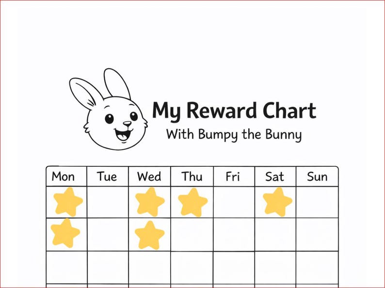 Bumpy Reward Chart for Kids | Printable Behaviour Chart | A4 Daily ...