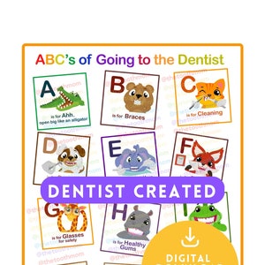 Kid&#39;s Dental Activity | Dentist ABC| Dental Education Poster | Kid&#39;s Dental Print | Learning Dental Hygiene Kids Elementary | Dental Health