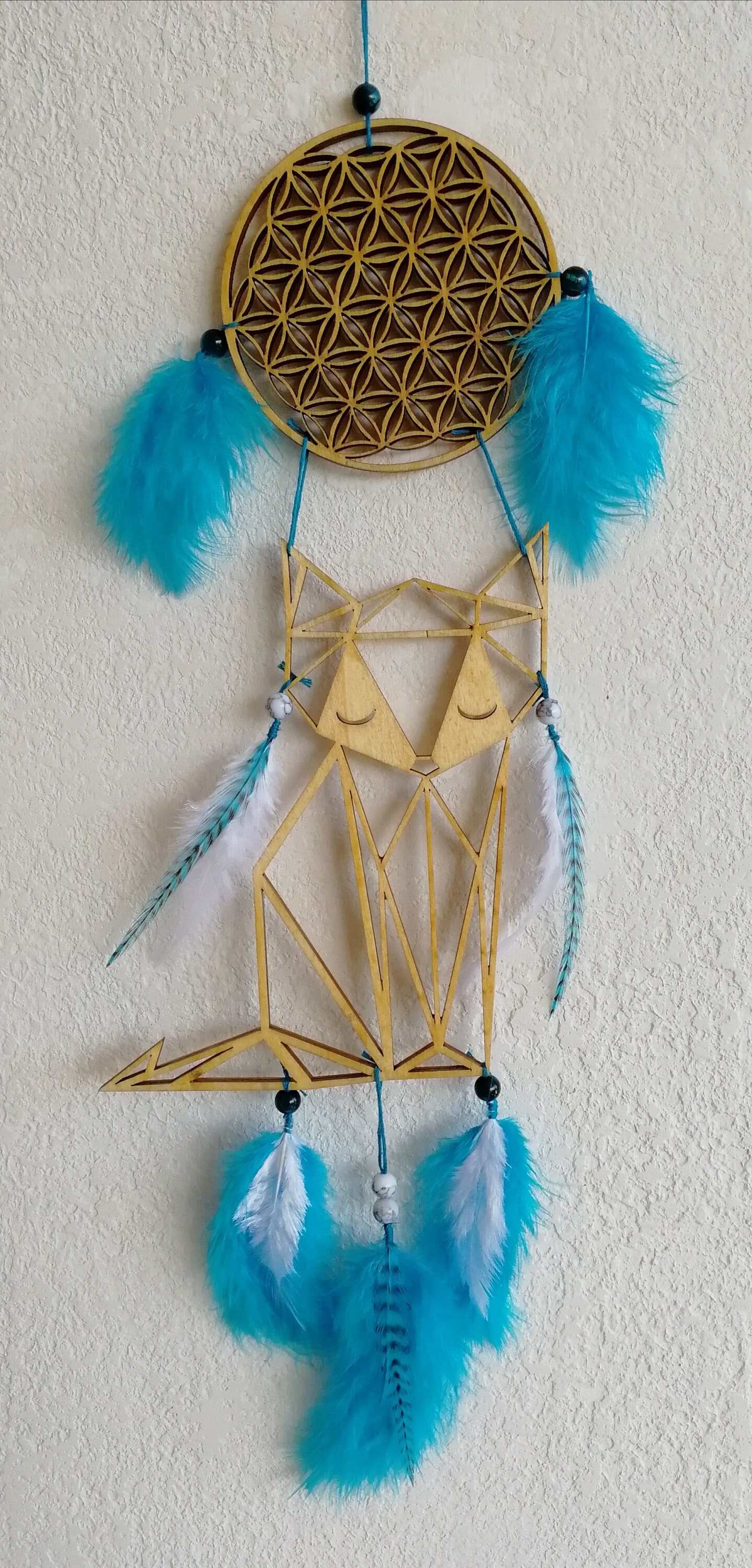 Attrape Rêve Renard et Fleur de Vie