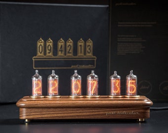 Custom Nixie Clock | Nixie Tube Clock | Decorative Clock | Retro Desk Clock | Old School Clock | Vintage Table Clock | Glow Tube Clock