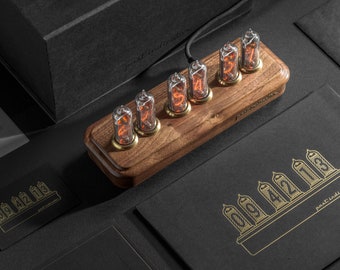 Walnut Nixie Tube Clock | Retro Alarm Clock, Customizable