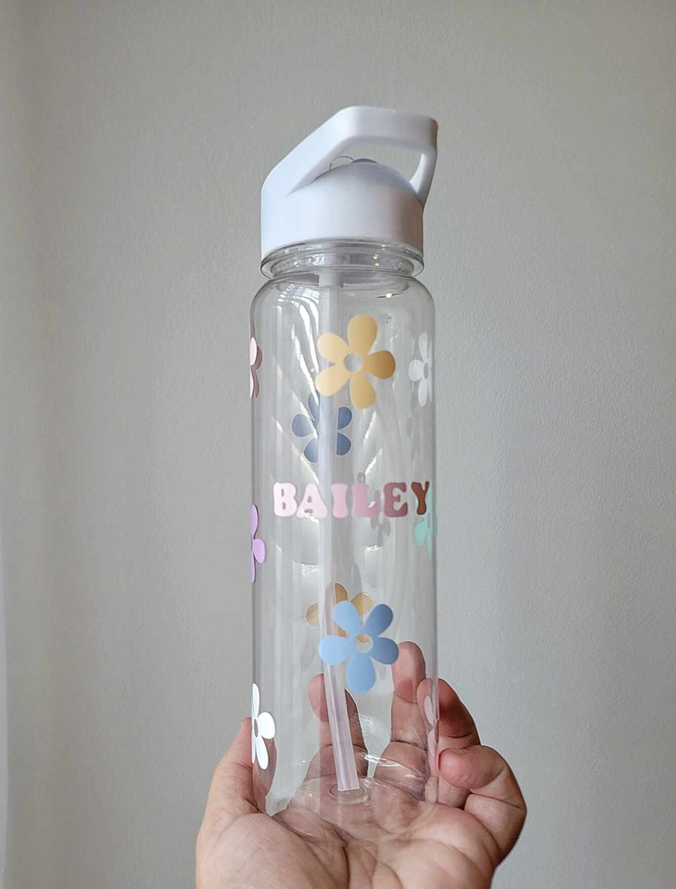 Kawaii Water Bottle for Girls Cute Water Bottles with Straw Portable  Leakproof Drinking Bottle Water Jug for School, 24 oz (Pink)