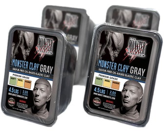 Monster Clay Premium Grade Modeling Clay (Gray - Hard - 18lb case)