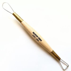 May include: A wooden handled sculpting tool with a double loop wire head. The tool is labeled "Kemper Tools KSP1 USA".