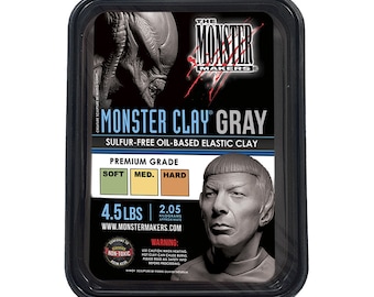 Monster Clay Premium Grade Modeling Clay (Gray - Hard - 4.5lb)