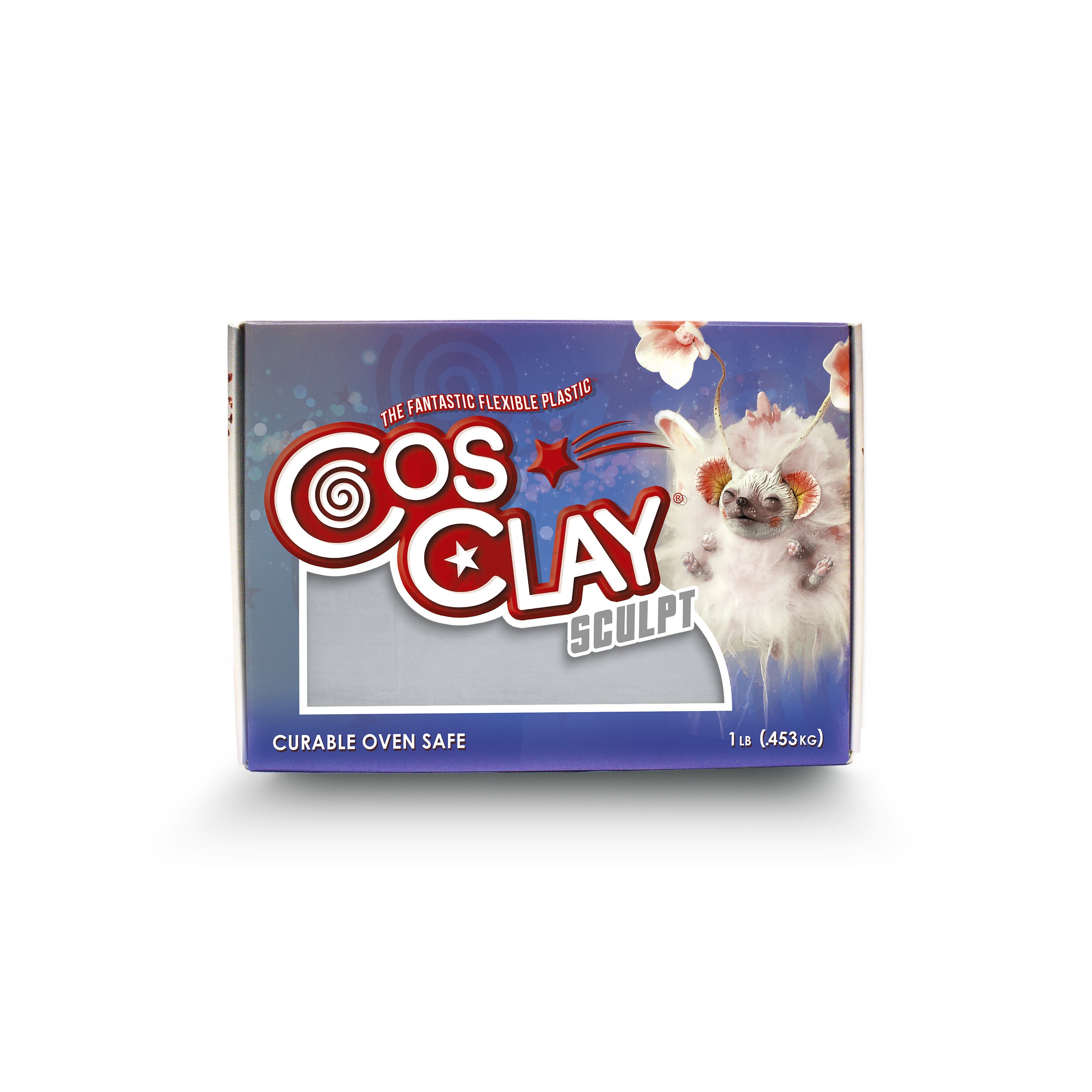 Cosclay Sculpt Gray Medium Firm, 453 G 1 Lb, Modelling Clay for