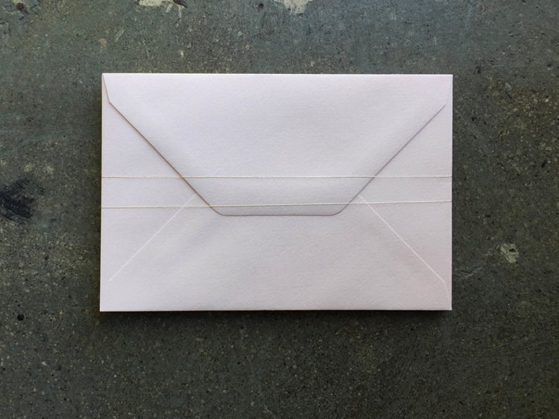 Subtle Envelope Pressed Flower Note - Set of 6 Cards / 6 Envelopes - Purple Torenia ...