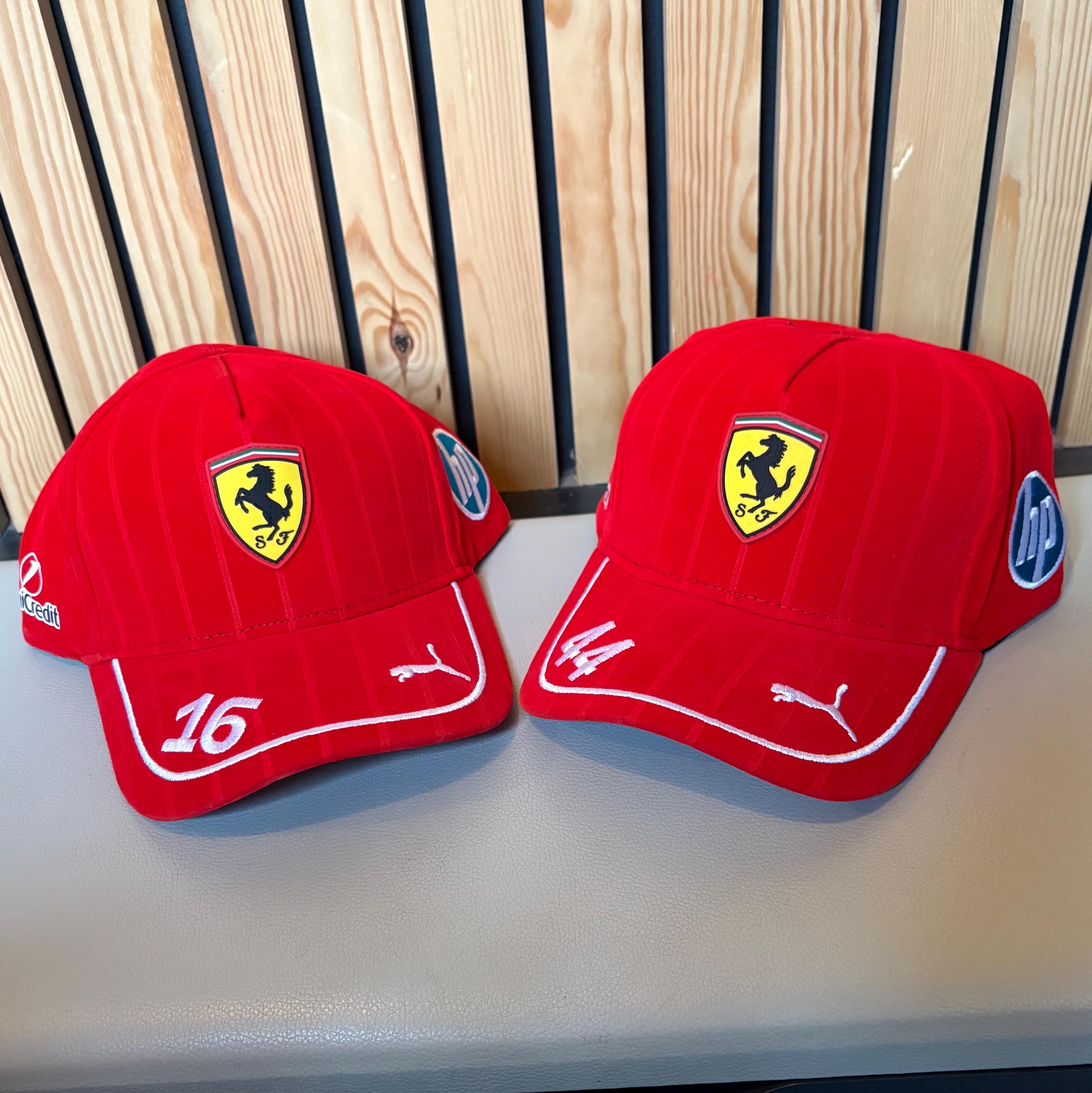 直筆サイン入りキャップ ハミルトン＆ルクレール Ferrari 2025年