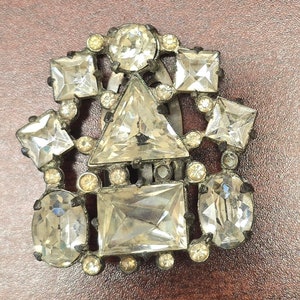 Art Deco Glass Dress Clip/Brooch