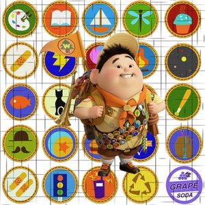 Wilderness Explorer Badges: 50, 2 inch badges on 2 pages, PNG Digital Download