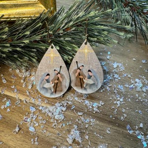 Nativity Earrings: Lightweight Aluminum, Double Sided