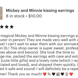 Mickey and Minnie kissing earrings Bild 3
