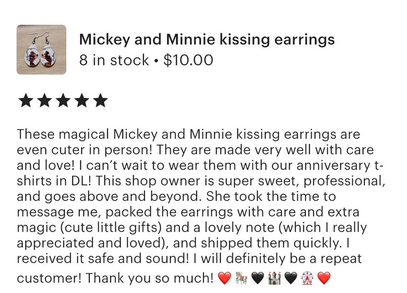 Mickey and Minnie kissing earrings Bild 3