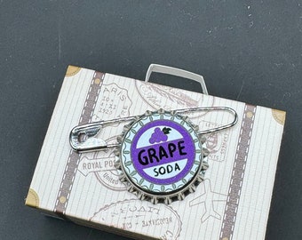 Grape Soda pin, Ellie badge