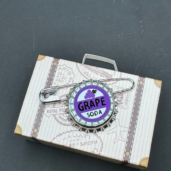 Grape Soda pin, Ellie badge