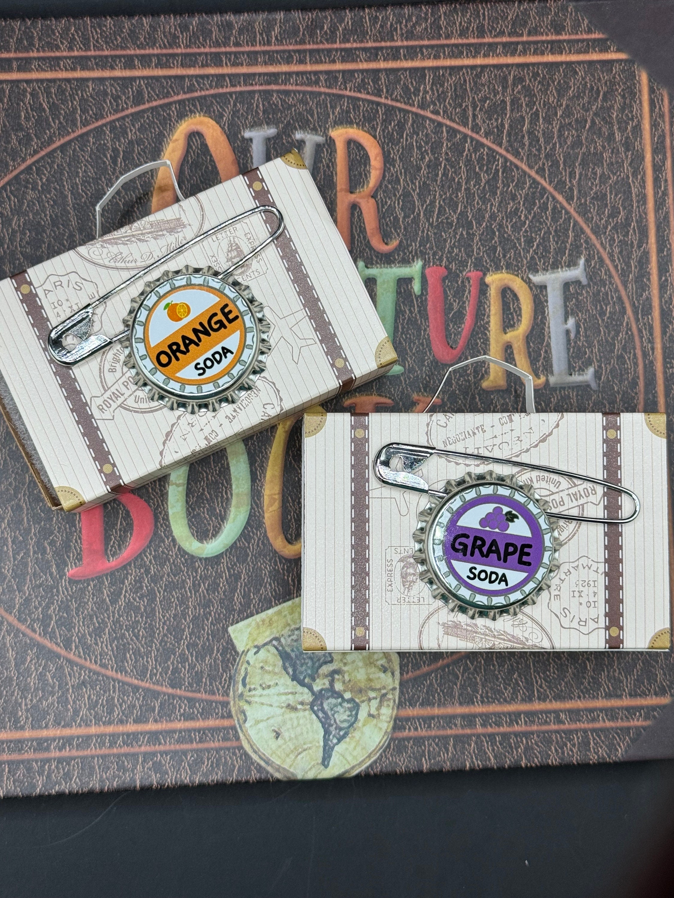 Grape Soda and Orange Soda Pins, Ellie Badge, Carl and Ellie Pins - Etsy