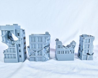 3D Printed Building Model Set Kaiju scale