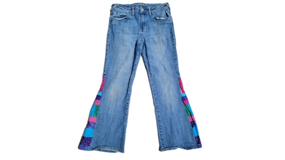 Girls Patchwork Jeans Patch Panel Jeans 