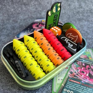 BESTSELLER! Pokémon Mini Tin Inlay with Budew Marker| Storage for Damage Counters, Dice & Status Markers | Fits Official Minitins