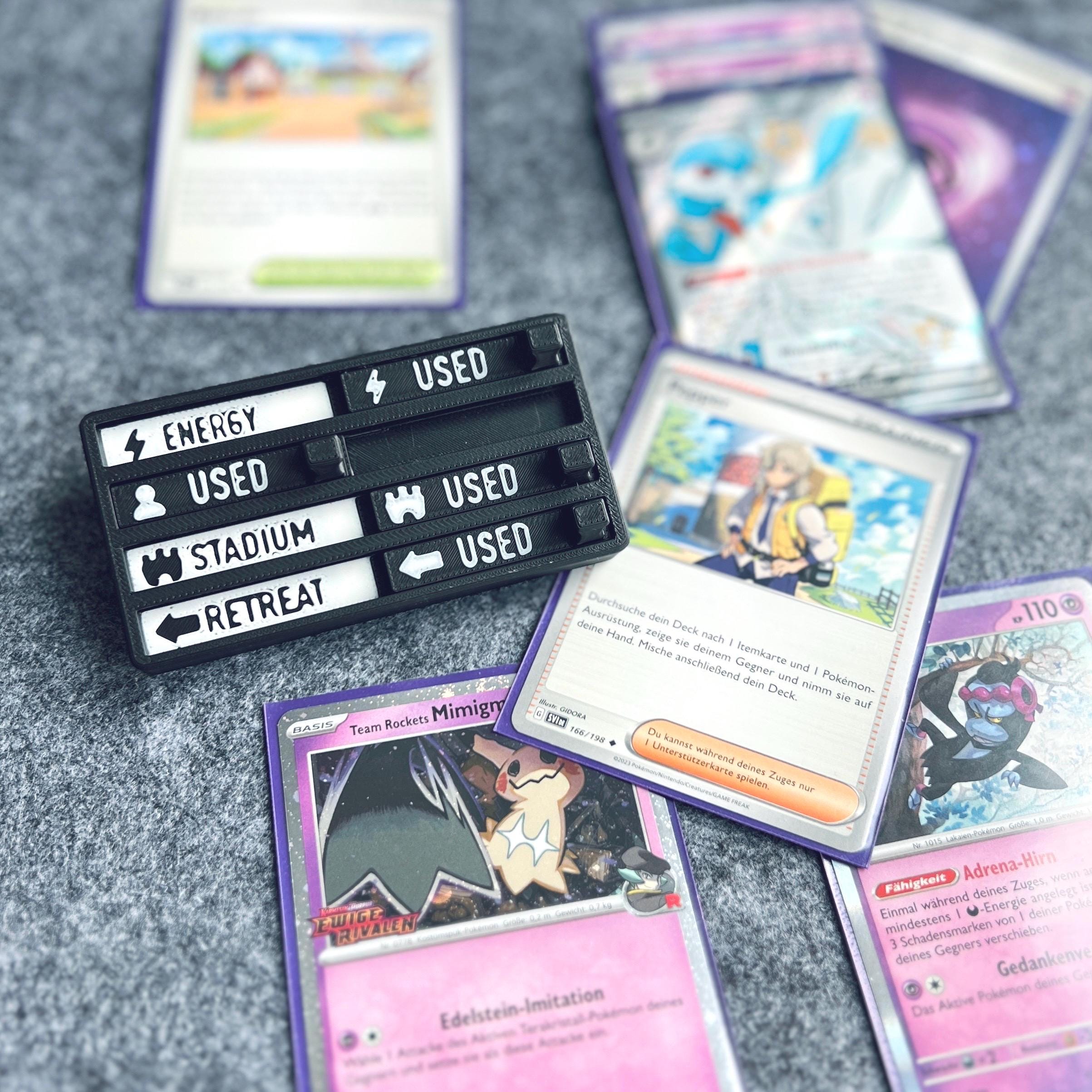 Pokmon TCG Turn Tracker With Name | USED Marker Slider | Flat or Kickstand  | Tournament Aid | 3D Printed | Handmade Accessory - Etsy