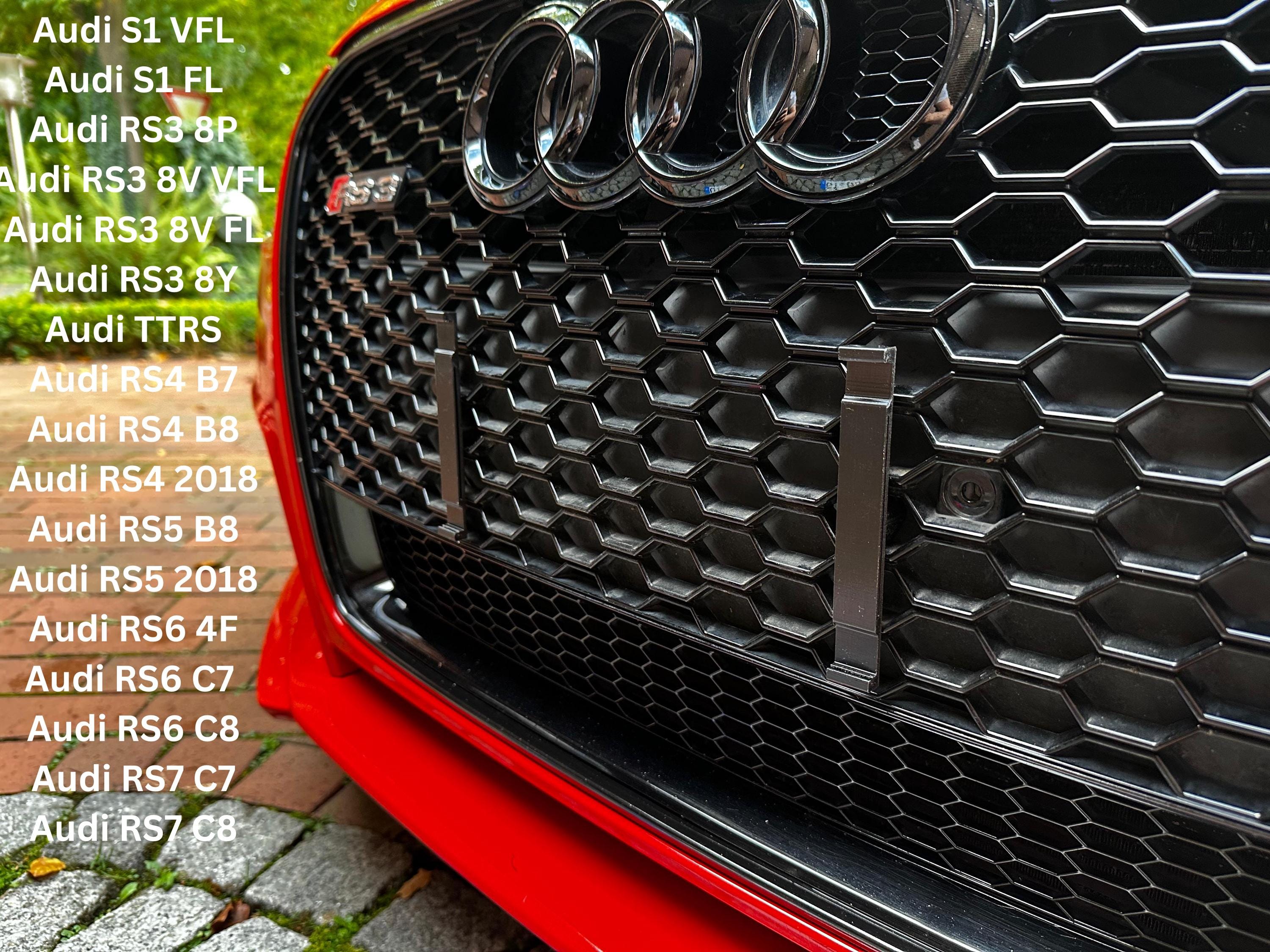 RS Honeycomb Grill License Plate Holder Set, Magnetic for Audi RS3
