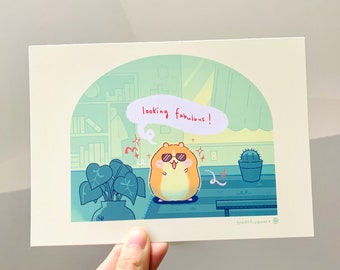 Stampa artistica di un criceto / Ha un aspetto favoloso, il suo adorabile criceto (5x7)