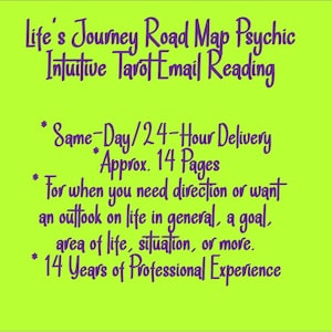 SAME-DAY Life's Journey Road Map Psychic Intuitive Tarot Email Reading (What to Do Next, General Reading or for Goals) [Approx. 14 Pages]
