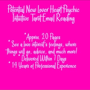 Potential New Lover Heart Psychic Intuitive Tarot Email Reading (Love Interest, New Love, Valentine's Day Reading) [Approx. 20 Pages]