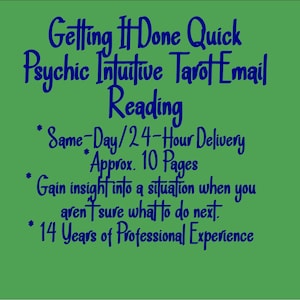 SAME-DAY Getting It Done Quick Psychic Intuitive Tarot Email Reading (What to Do Next, Advice and Outcome for Situations) [Approx. 10 Pages]