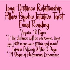 EXPRESS Long-Distance Relationship Pillars Psychic Intuitive Tarot Email Reading (Romance Reading on Long-Distance Love) [Approx. 18 Pages]