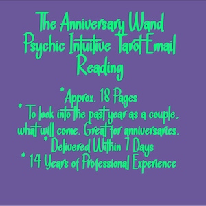 The Anniversary Wand Psychic Intuitive Tarot Email Reading (Year Review for a Long-Term Romantic Relationship and Future) [Approx. 18 Pages]