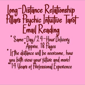 SAME-DAY Long-Distance Relationship Pillars Psychic Intuitive Tarot Email Reading (Honest Romance Reading on Love) [Approx. 18 Pages]