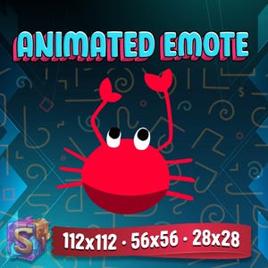 Animowana emotka kraba, emotka streamera Twitch, gotowa do użycia, animowana emotka, dla Twitch, Discord i