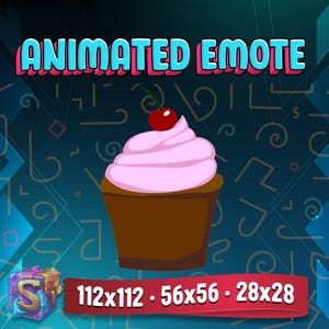 Animated Cupcake Emote, Twitch Streamer Emote, Ready to use, Animated Emote, for Twitch, Discord and