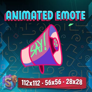 Animated Arcade Say? Emote, Twitch Streamer Emote, Ready to use, Animated Emote, for Twitch, Discord and More