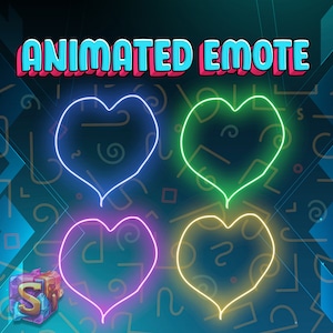 Animated Neon Colors Heart Emote, Twitch Streamer Emote, Ready to use, Animated Emote, for Twitch, Discord and More