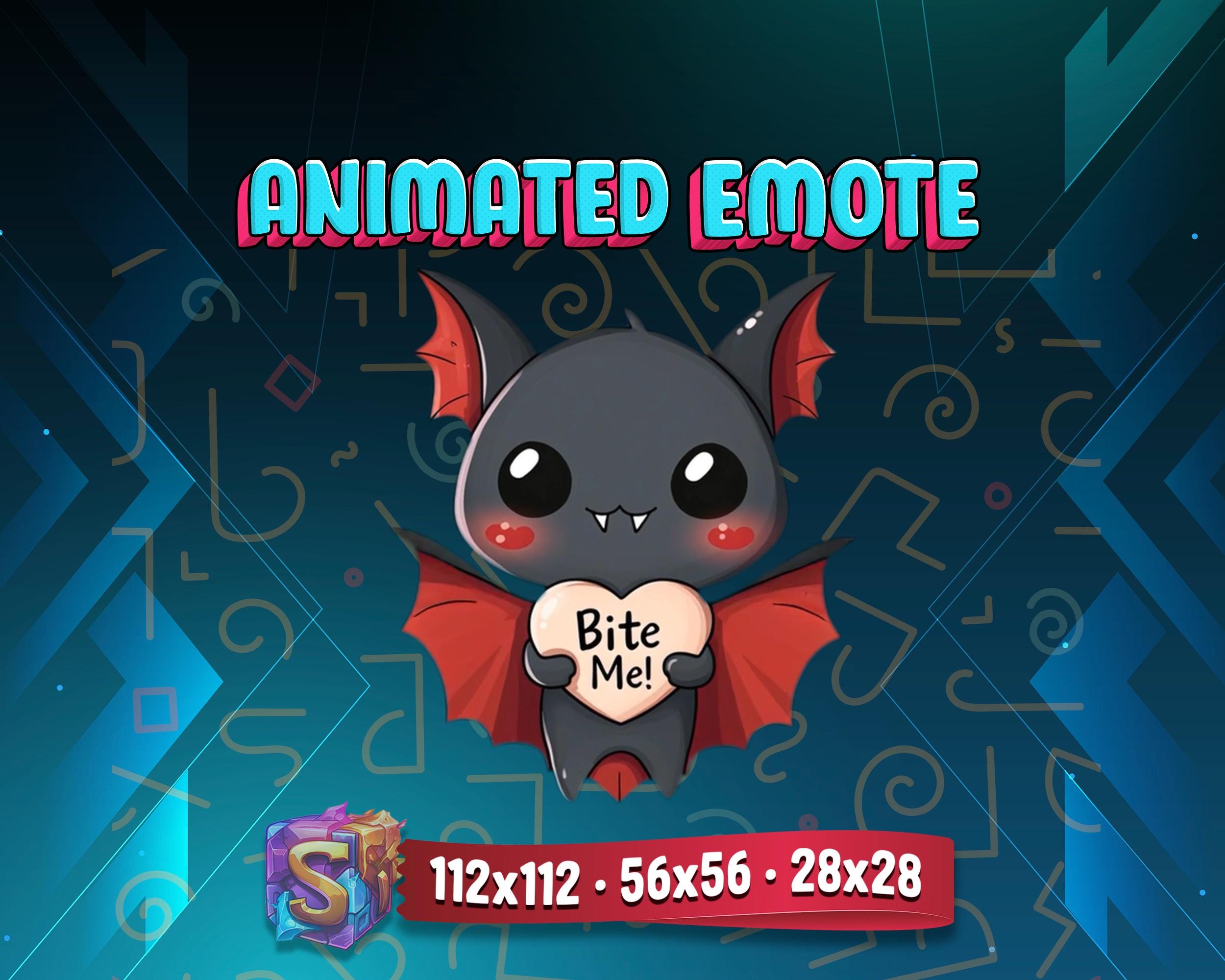 Animated Biting Bat GIF Emote, Twitch Emote, Discord and Kick Emotes - Etsy