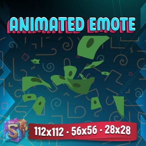 Animated Money Rain 2 Emote, Twitch Streamer Emote, Ready to use, Animated Emote, for Twitch, Discord and
