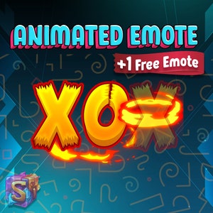 Animated Fire XOX Emote, Twitch Streamer Emote, Ready to use, Animated Emote, for Twitch, Discord and More