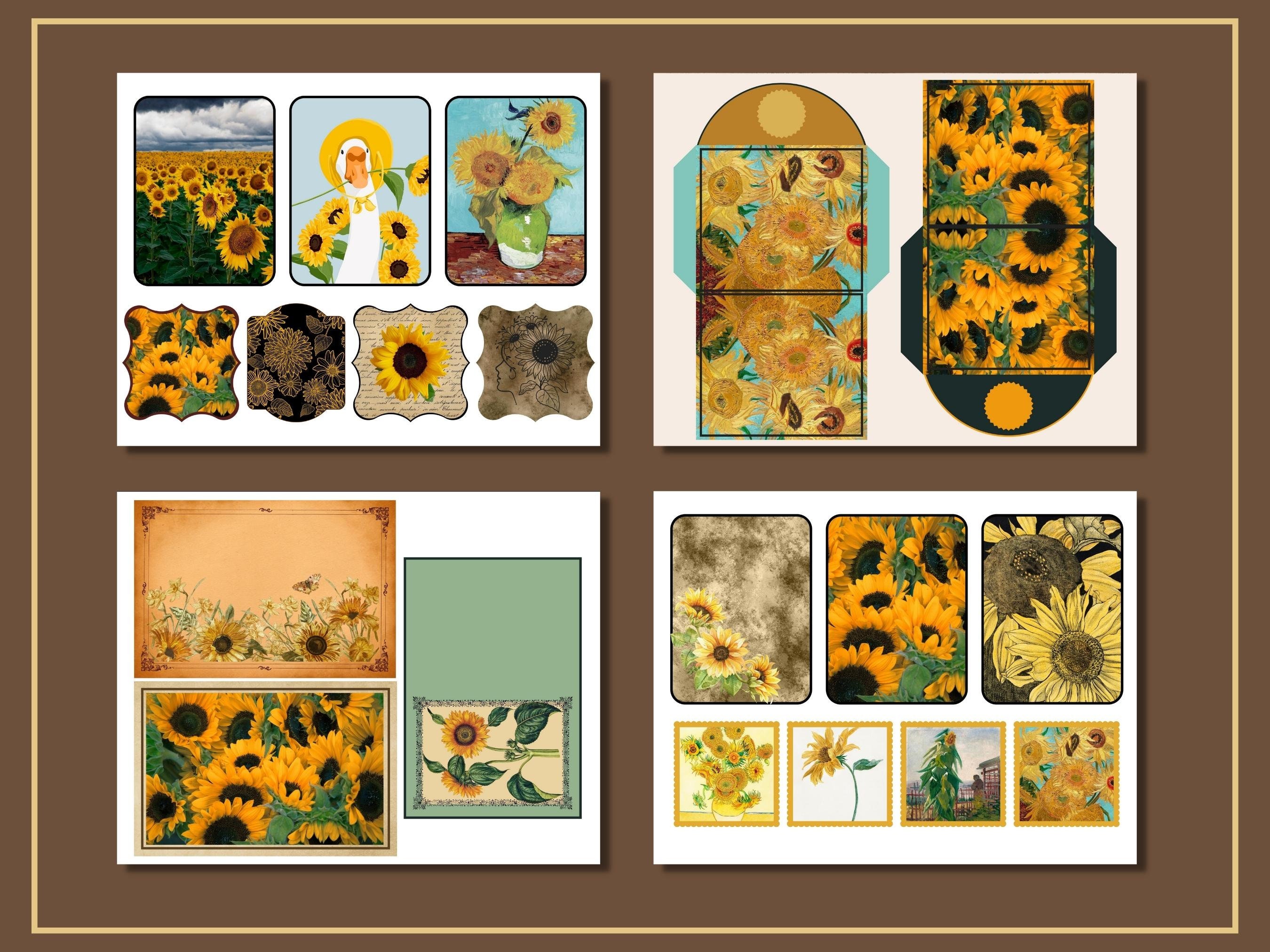 Sunflower Junk Journal Kit PRINTABLE Autumn Collage Sheets - Etsy