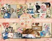 Vintage Japanese Junk Journal Kit DIGITAL Japanese Woodblock Junk Journal Pages Collage Sheets Vintage Japanese Ephemera Asian Scrapbooking