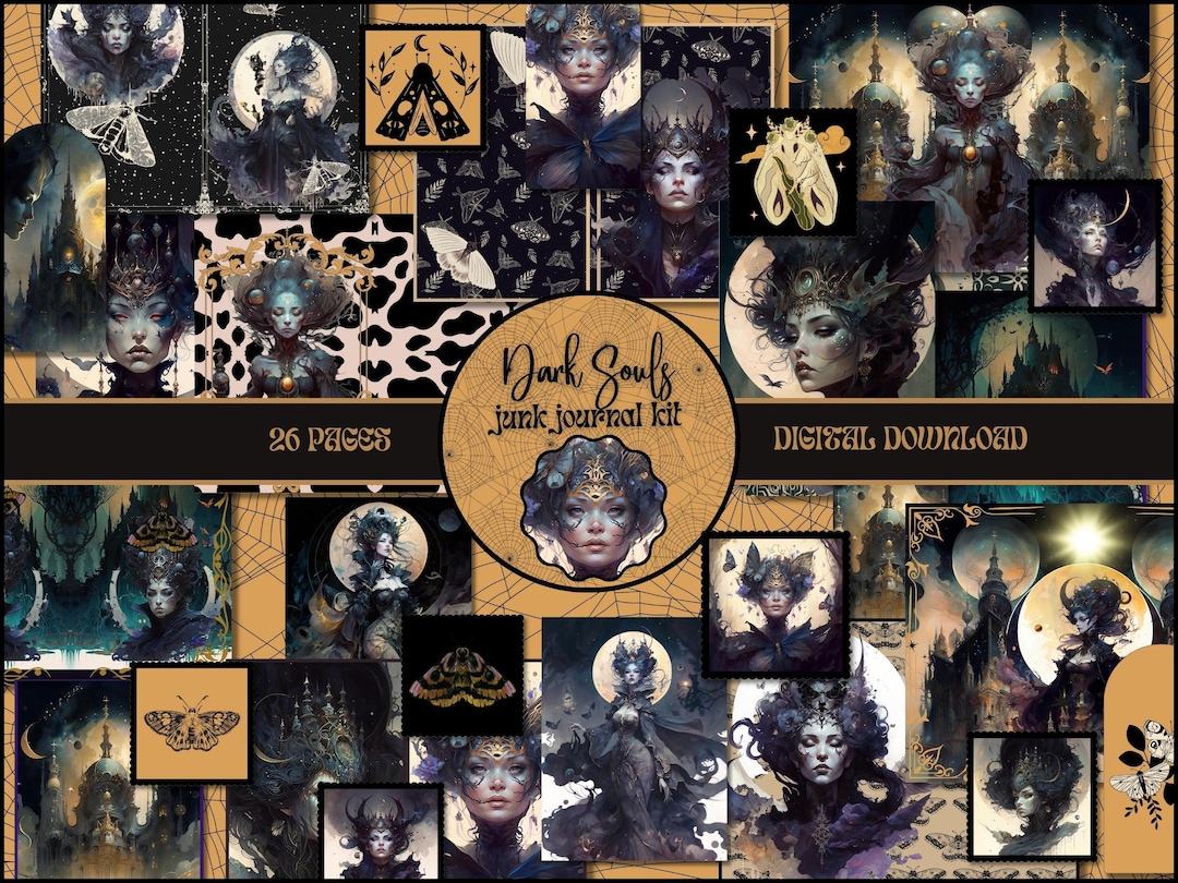 Dark Souls Junk Journal Kit PRINTABLE Gothic Junk Journal Pages