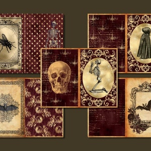 Red&gold Gothic Junk Journal Kit PRINTABLE Witch Ephemera Book of ...