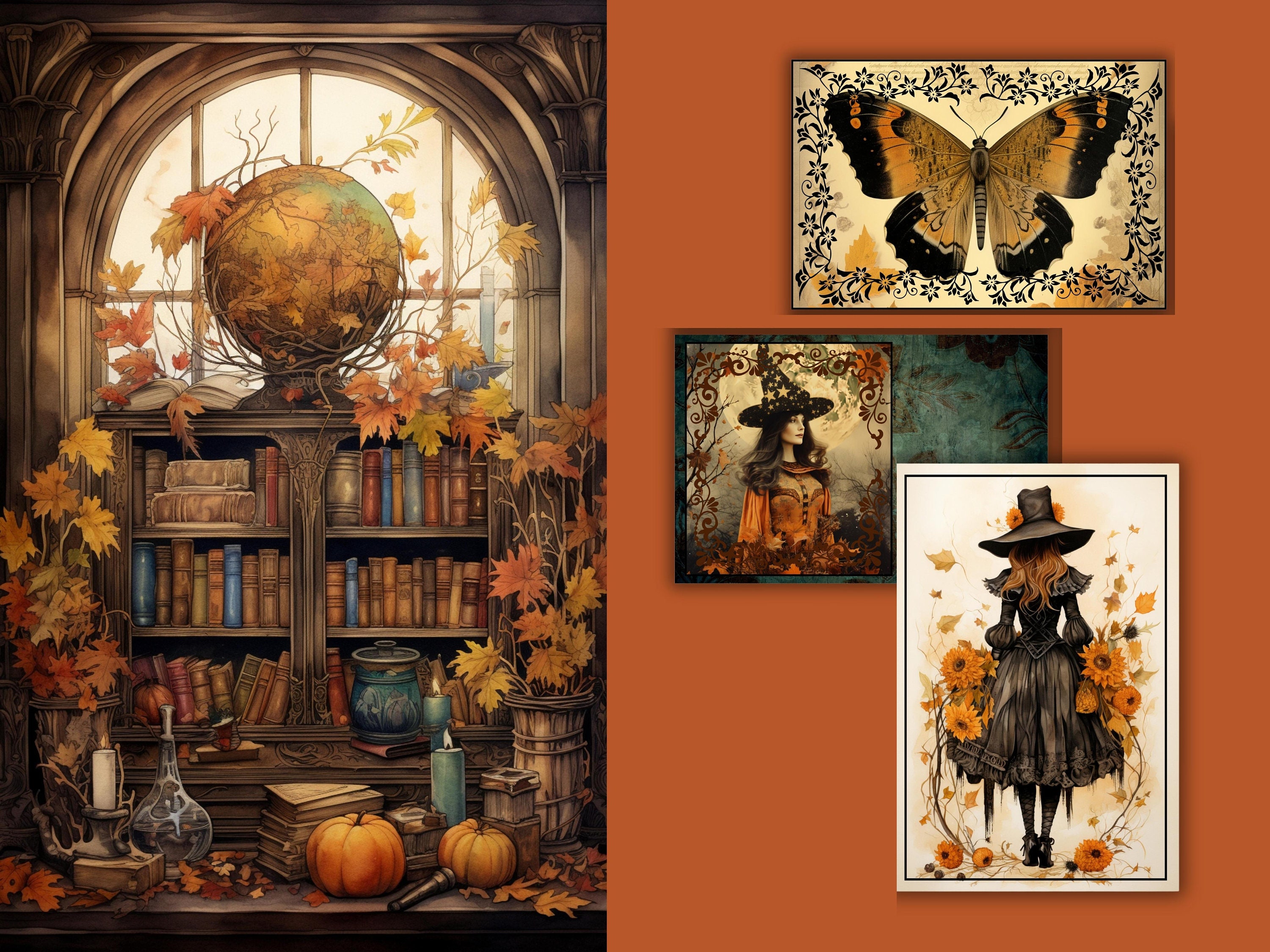 Autumn Witches Junk Journal Kit PRINTABLE Wiccan Ephemera Witchy ...